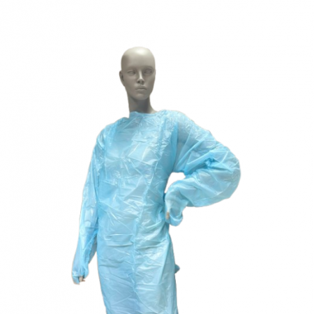 CPE gown with thumb loop