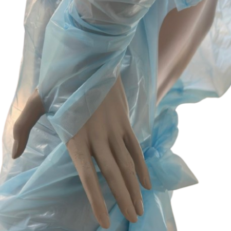 CPE gown with thumb loop